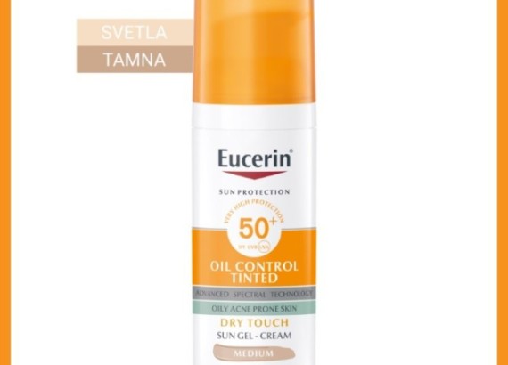 Eucerin Sun Oil Control tonirani gel-krem za zaštitu masne kože od sunca SPF50+ tamni 50 ml