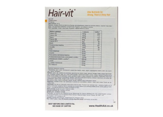 HealthAid HairVit® 30 kapsula